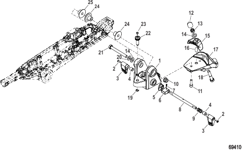 Tiller Handle Rear Bracket Assembly (Mid Mount)