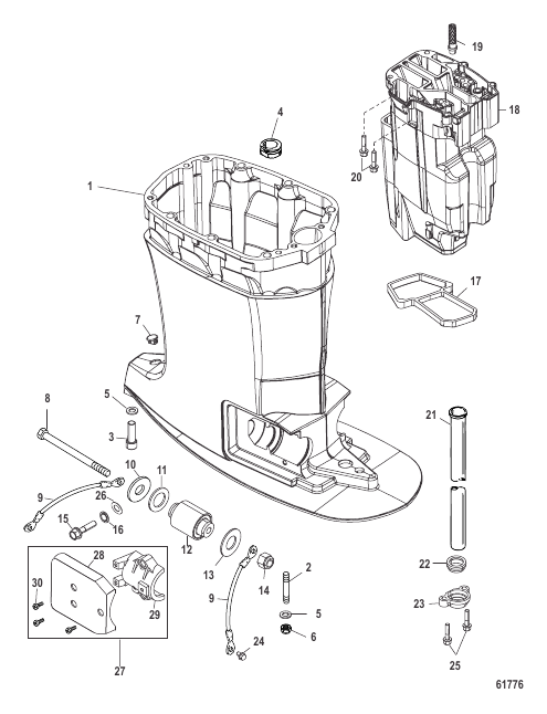 Driveshaft Housing and Exhaust Tube