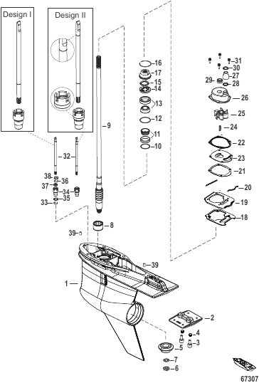 Gear Housing, Driveshaft - 4.80 Torpedo (1.85 Gear Ratio)