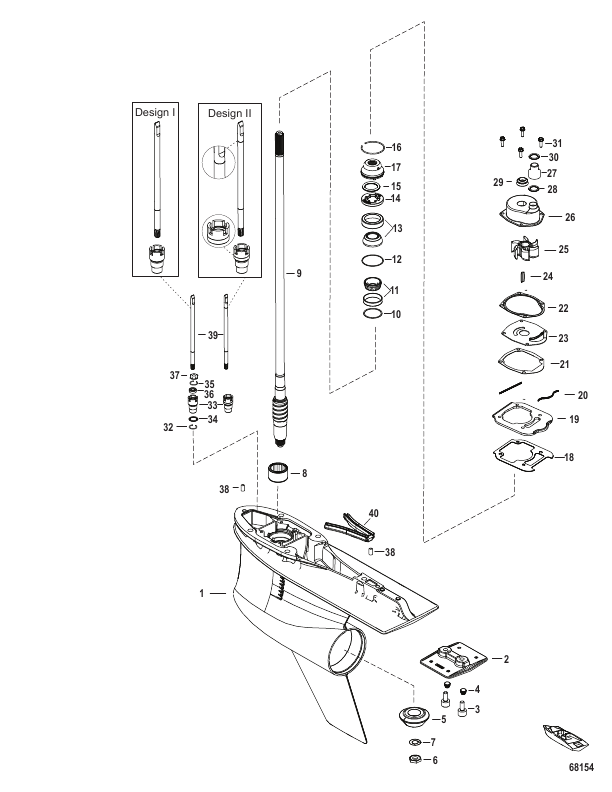 Gear Housing, Driveshaft - 5.44 Torpedo (1.75 Gear Ratio)
