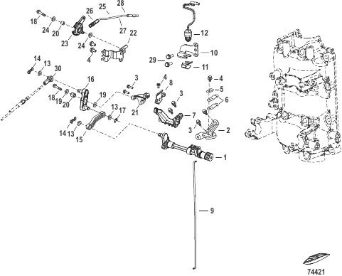 Throttle and Shift Linkage Tiller