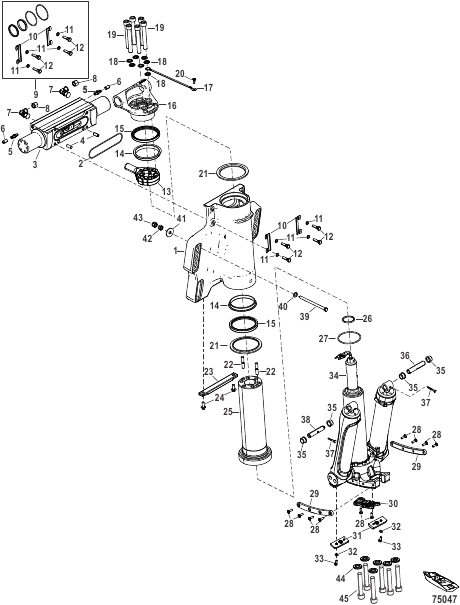 Power Trim/Transom Assembly Standard Rotation