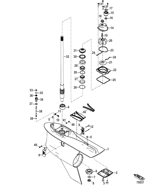 Gear Housing, Driveshaft, 6.44 Torpedo (2.08 Gear Ratio)