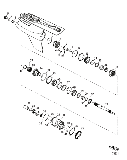 Gear Housing, Prop Shaft - Counter Rotation, R-Drive 1.60