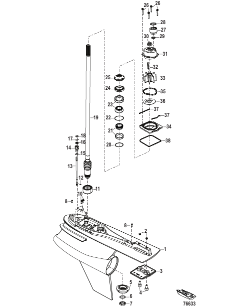 Gear Housing, Driveshaft, R-Drive Sport 1.60