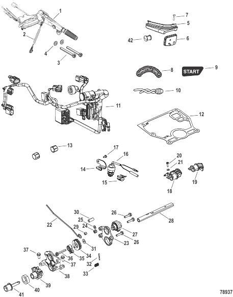 Conversion Kit Remote Control Models to Tiller Handle Models 8M0226901
