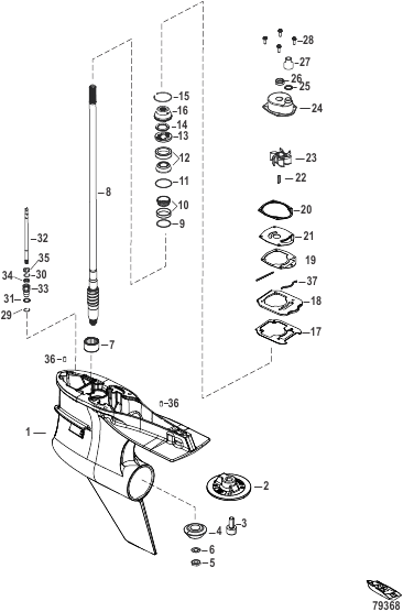 Gear Housing Driveshaft, Torque Master (1.75 Gear Ratio)