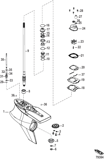 Gear Housing Driveshaft, Sport Master (1.75 Gear Ratio)