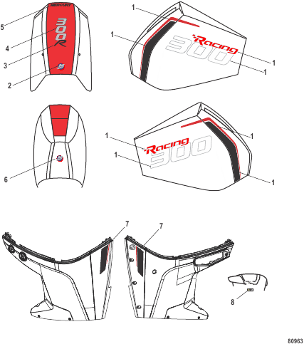 Decals Top Cowl, Accent Panel and Lower Cowl