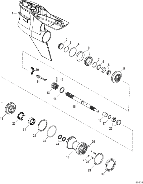 Gear Housing Prop Shaft, Standard Rotation,Torque Master (1.75 Gear Ratio)
