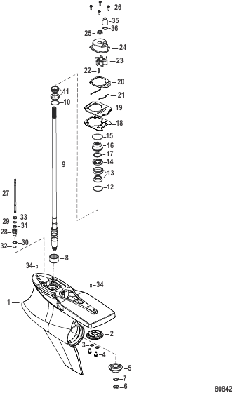Gear Housing Driveshaft, Sport Master (1.75 Gear Ratio)