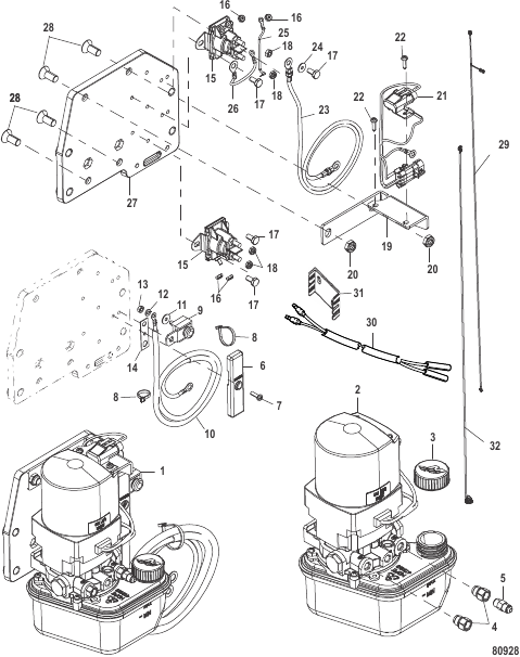 Trim Pump and Mounting Brackets