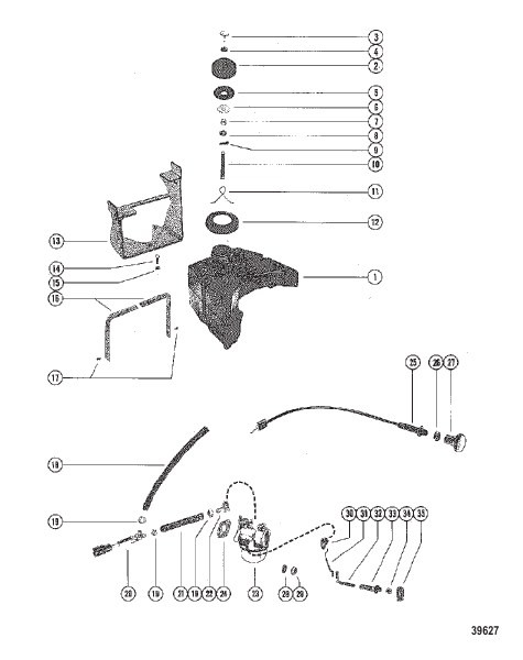 FUEL TANK, FUEL LINES AND CARBURETOR