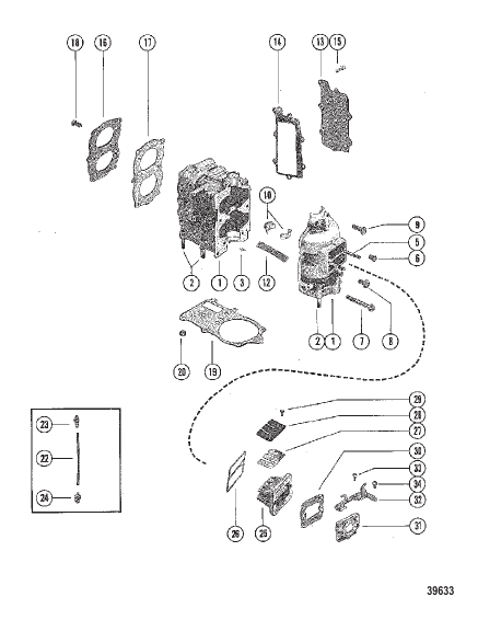 CYLINDER BLOCK AND CRANKCASE ASSEMBLY