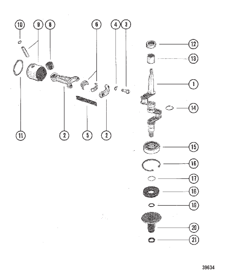 CRANKSHAFT, PISTON AND CONNECTING ROD