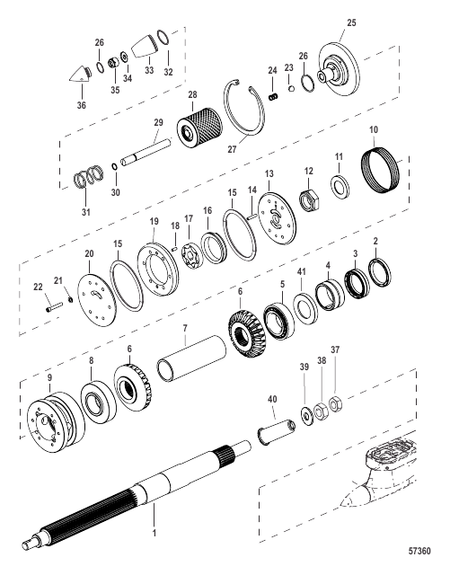 Gear Housing Assembly Propshaft (0M971212 and Above)