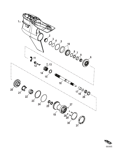 Gear Housing Prop Shaft-Standard Rotation,Torque Master (1.75 Gear Ratio)