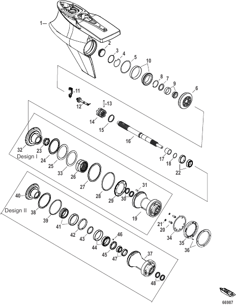 Gear Housing, Prop Shaft-Standard Rotation, Sport Master, (1.60 Gear Ratio)