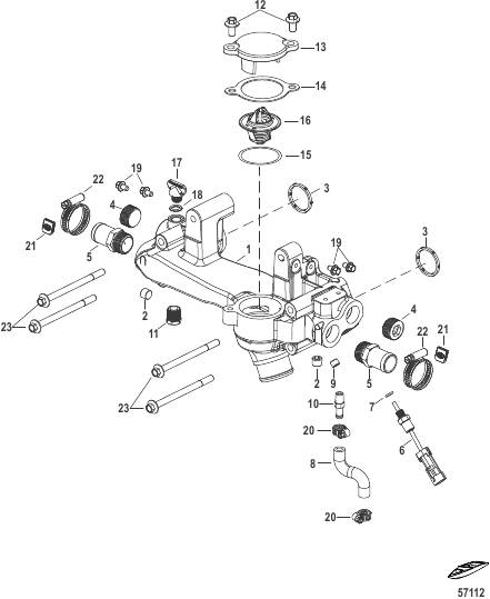 Raw Water Cooling Crossover Assembly