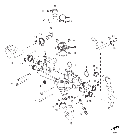 Fresh Water Cooling Crossover Assembly