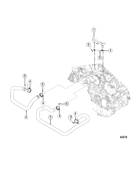 Cooling System Hoses, Circulating Pump