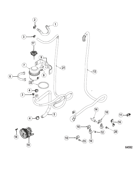 Power Steering Reservior, Hoses and Mounting