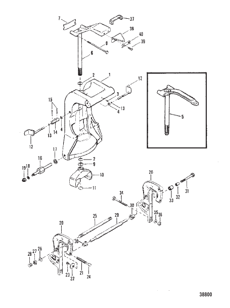 CLAMP AND SWIVEL BRACKET (POWER TRIM)